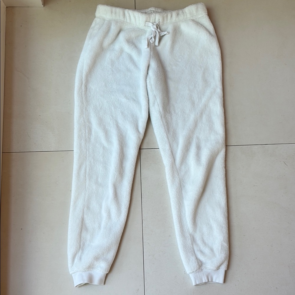 Garage White Fleece Joggers